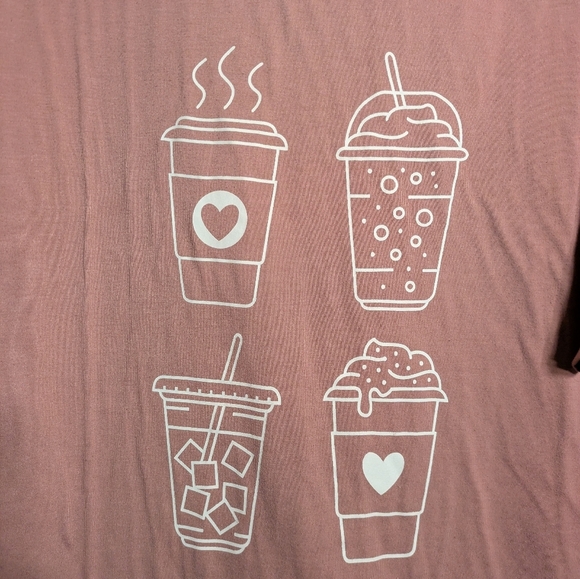 Casual Mauve Graphic Tee Size Xl - Picture 3 of 5